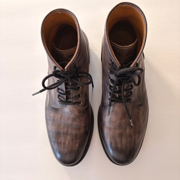 Magnanni Boots Men\'s EU 39 Leather Ankle Lace Up Gray Burnished Made in Spain